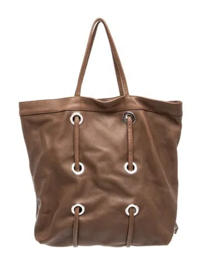 Pre-owned Marni Leather Tote In Brown