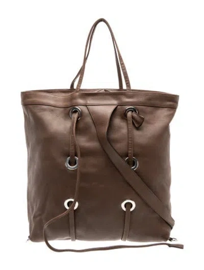 Pre-owned Marni Leather Tote In Brown