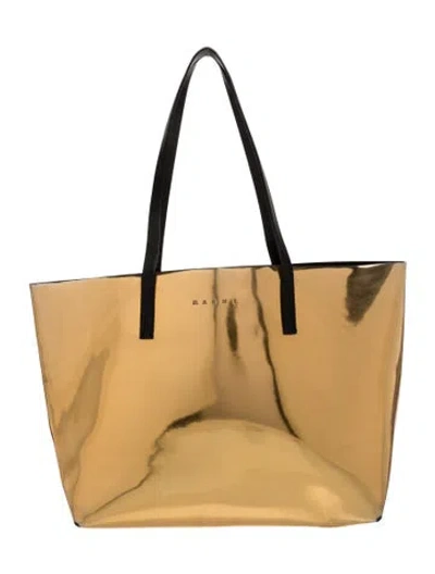 Pre-owned Marni Leather Tote In Gold