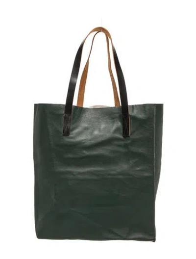 Pre-owned Marni Leather Tote In Green