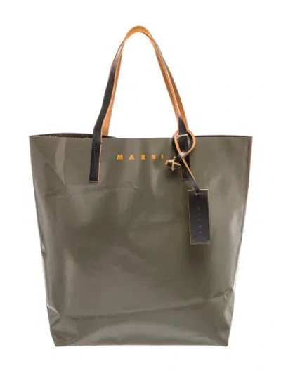 Pre-owned Marni Leather Tote In Green