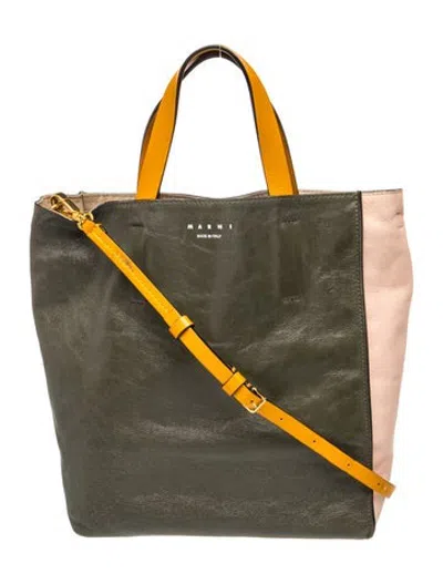Pre-owned Marni Leather Tote In Green