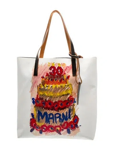 Pre-owned Marni Leather Tote In Multicolor