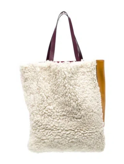 Pre-owned Marni Leather Tote In Neutral