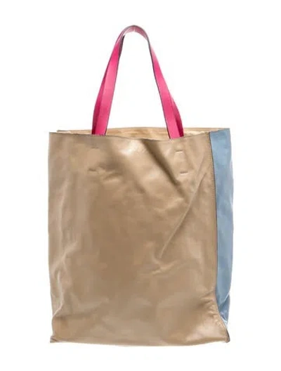 Pre-owned Marni Leather Tote In Neutral