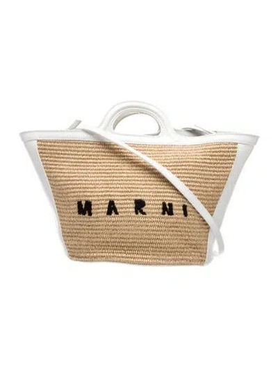 Pre-owned Marni Leather Tote In Neutrals
