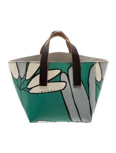 Pre-owned Marni Leather Tote Vintage In Green