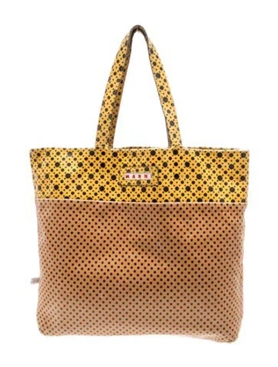 Pre-owned Marni Leather Tote In Yellow