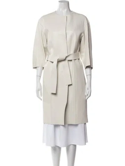 Pre-owned Marni Leather Trench Coat In Neutral