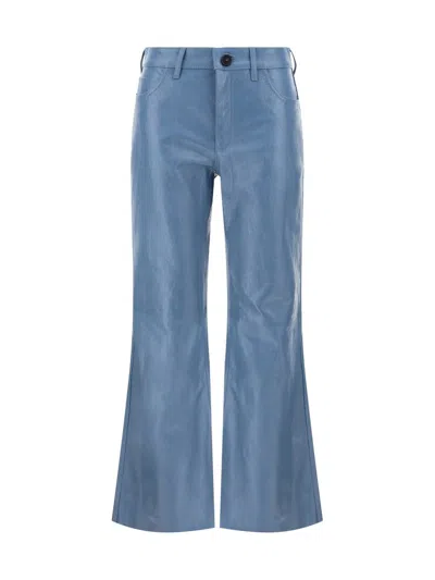 Marni Pantaloni In Pelle In Blue