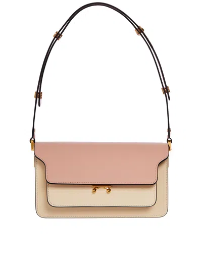 Marni Leather Trunk Bag In Neutral