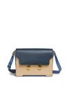 Marni Leather Trunkaroo Medium Shoulder Bag In Blue