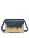 Marni Multicolored Leather Bag With Shoulder Strap In Blue