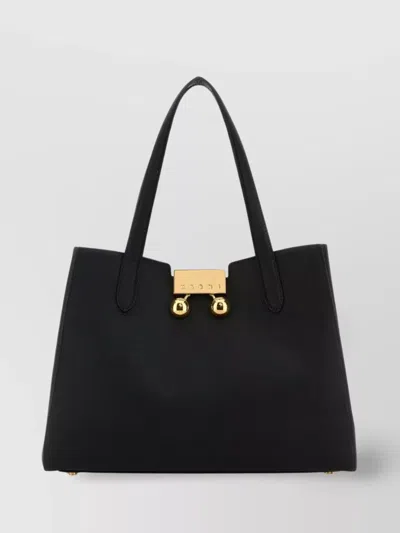 MARNI LEATHER TRUNKAROO SHOULDER BAG