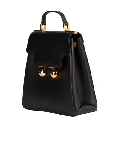 Marni Leather Twoway Backpack In Black