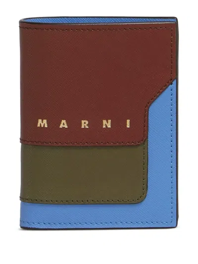 Marni Leather Wallet In Multi