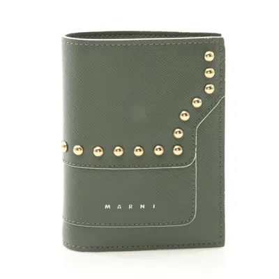 Pre-owned Marni Leather Wallet (bi-fold) () In Green