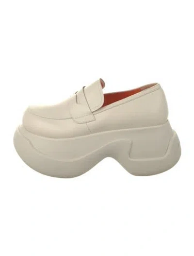 Pre-owned Marni Leather Wedge Sneakers In Neutral