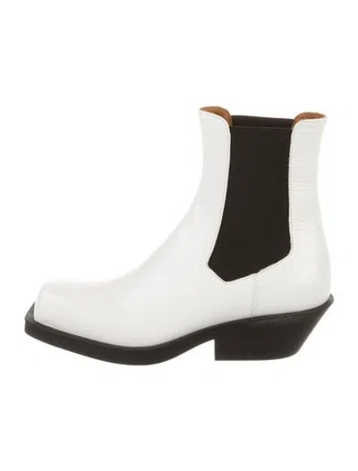Pre-owned Marni Leather Western Boots In White