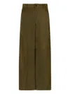 Marni Leather Wide-leg Trousers In Green