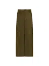 Marni Leather Wide-leg Trousers In Green