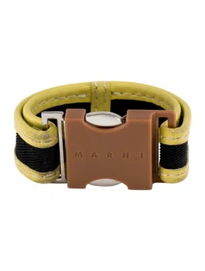 Pre-owned Marni Leather Wrap Bracelet, 5.25" In Multicolor