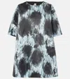 Marni Leopard-print Duchesse Satin Minidress In Silver