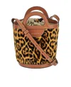 Marni Leopard Printed Small Bucket Bag In Brown