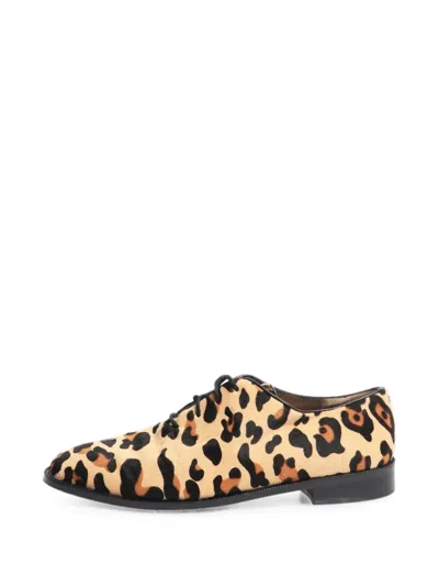 Pre-owned Marni Leopard-print Calf-hair Shoes In Neutral