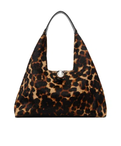 Marni Leopard-print Trapeze Tote Bag In Black