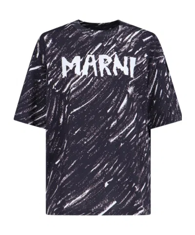 MARNI MARNI LOGO PRINTED CREWNECK T-SHIRT