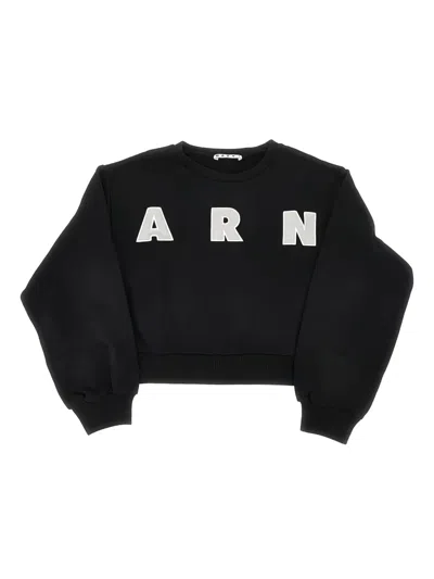 Marni Crewneck Sweatshirt With Logo Kids In Black