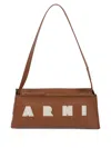 Marni Lettering Shoulder Bag In Brown