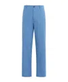 Marni Light Blue And White Wool Blend Gingham Trousers In Blue China Style