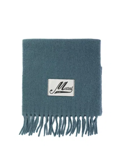Marni Light Blue Brushed Alpaca Scarf