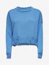 Marni Women Light Blue Cotton Crop Sweater
