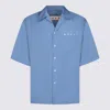 Marni Short-sleeved Shirt With Embroidered-logo In Blue