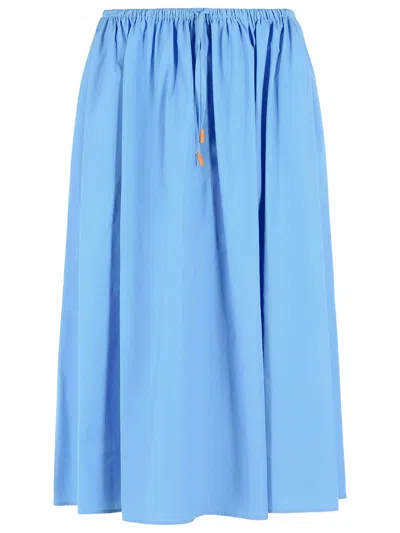 Marni Light Blue Cotton Skirt In Multi