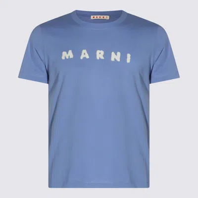 MARNI LIGHT BLUE COTTON T-SHIRT