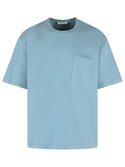 Marni Cotton Jersey T-shirt In Blue