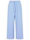 Marni Cotton Trousers With Elastic Waistband And Striped Pattern In Blue