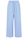 Marni Cotton Trousers With Elastic Waistband And Striped Pattern In Blue