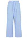 Marni Cotton Trousers With Elastic Waistband And Striped Pattern In Blue