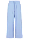 Marni Cotton Trousers With Elastic Waistband And Striped Pattern In Blue
