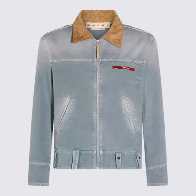 Marni Light Blue Cotton Casual Jacket