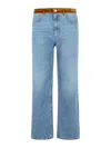 Marni Denim Trousers With Floral Patch Detail In Blue