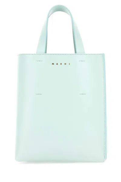 Marni Light Blue Leather Mini Museo Handbag