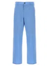 Marni Logo Embroidered Pants With Pockets And Loops In Light Blue