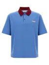 Marni Polo In Piquet Blu Con Colletto A Contrasto