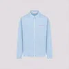 Marni Light Blue Minimalistic Cotton Jacket With Zipper Closure In Blue